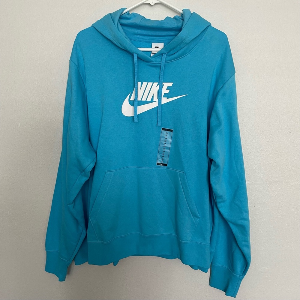 Nike Blue Hoodie with White Swoosh